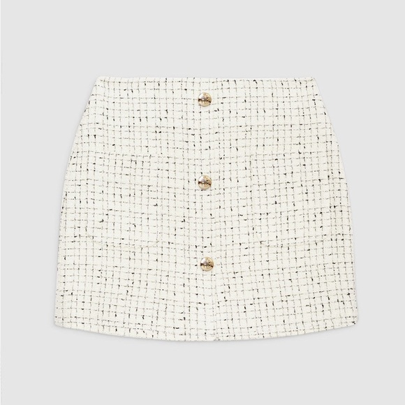 ANINE BING NWT Mateo Tweed Ivory Mini Skirt - Picture 3 of 11